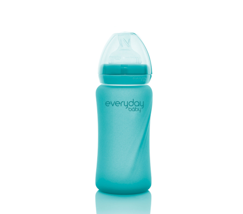 Скляна термочутлива дитяча пляшечка Everyday Baby (300 мл) бірюзовий